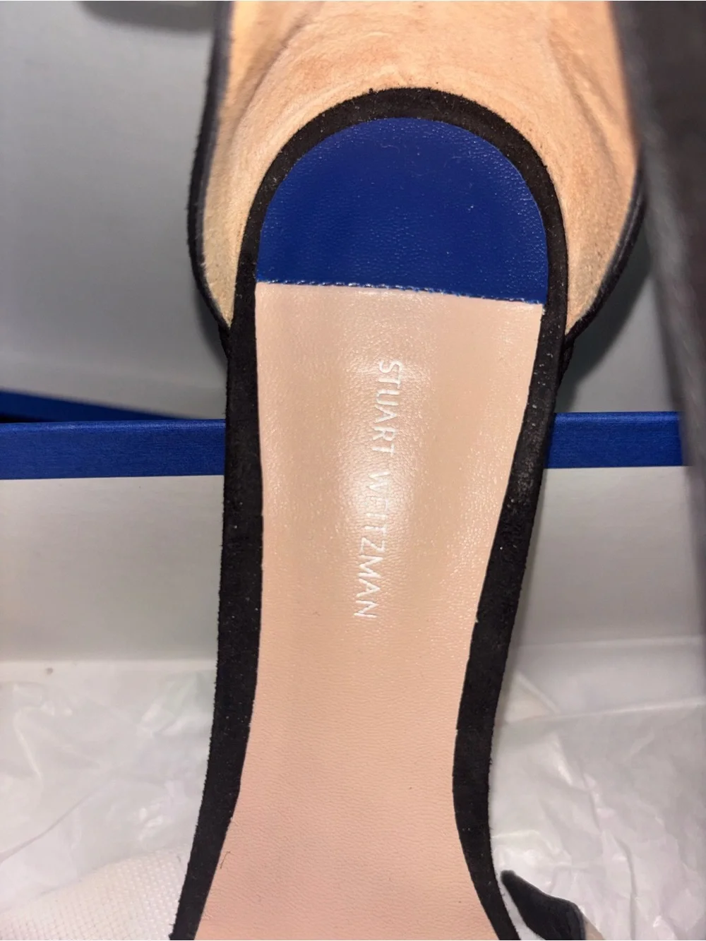 NWT Stuart Weitzman Classic Elegant Black Suede Ankle-Strap Sandals